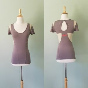 Adidas Stella McCartney gray/tan work out shirt